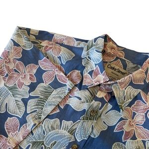 Cooke Street Honolulu Mens Button Down Shirt Tropical Floral Print  L